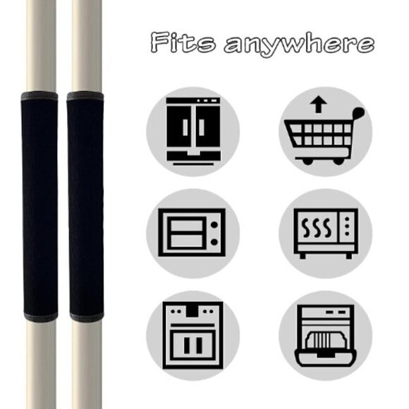 MIAOWATER 2 PCS REFRIGERATOR DOOR HANDLE COVERS KITCHEN APPLIANCE DECOR HANDLES - Picture 1 of 8